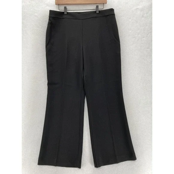 Ann Taylor | Pants & Jumpsuits | Ann Taylor Fluid Crepe Dress Trouser Pants  Womens 4p Black Stretch Wide Leg | Poshmark